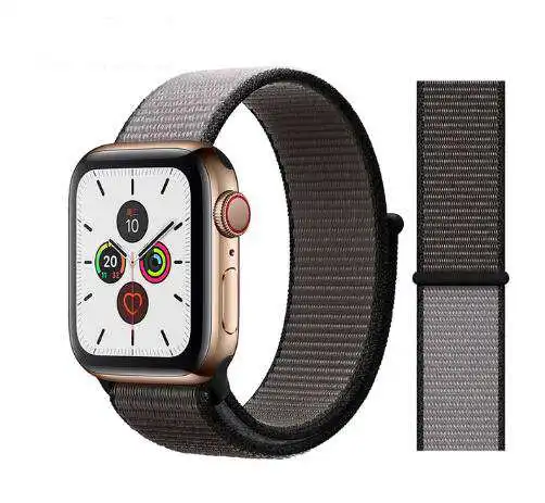 Спортивная петля нейлоновый ремешок для i Watch Series 5 40 44 мм Apple Watch 4 гранатовые полосы 38 42 мм браслет цвета хаки - Цвет ремешка: Anchor gray