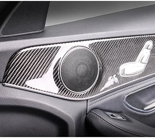 Внутренняя отделка из углеродного волокна, дверные панели, совместимые с MERCEDES BENZ GLC X253- GLC200 GLC220 GLC300 GLC350