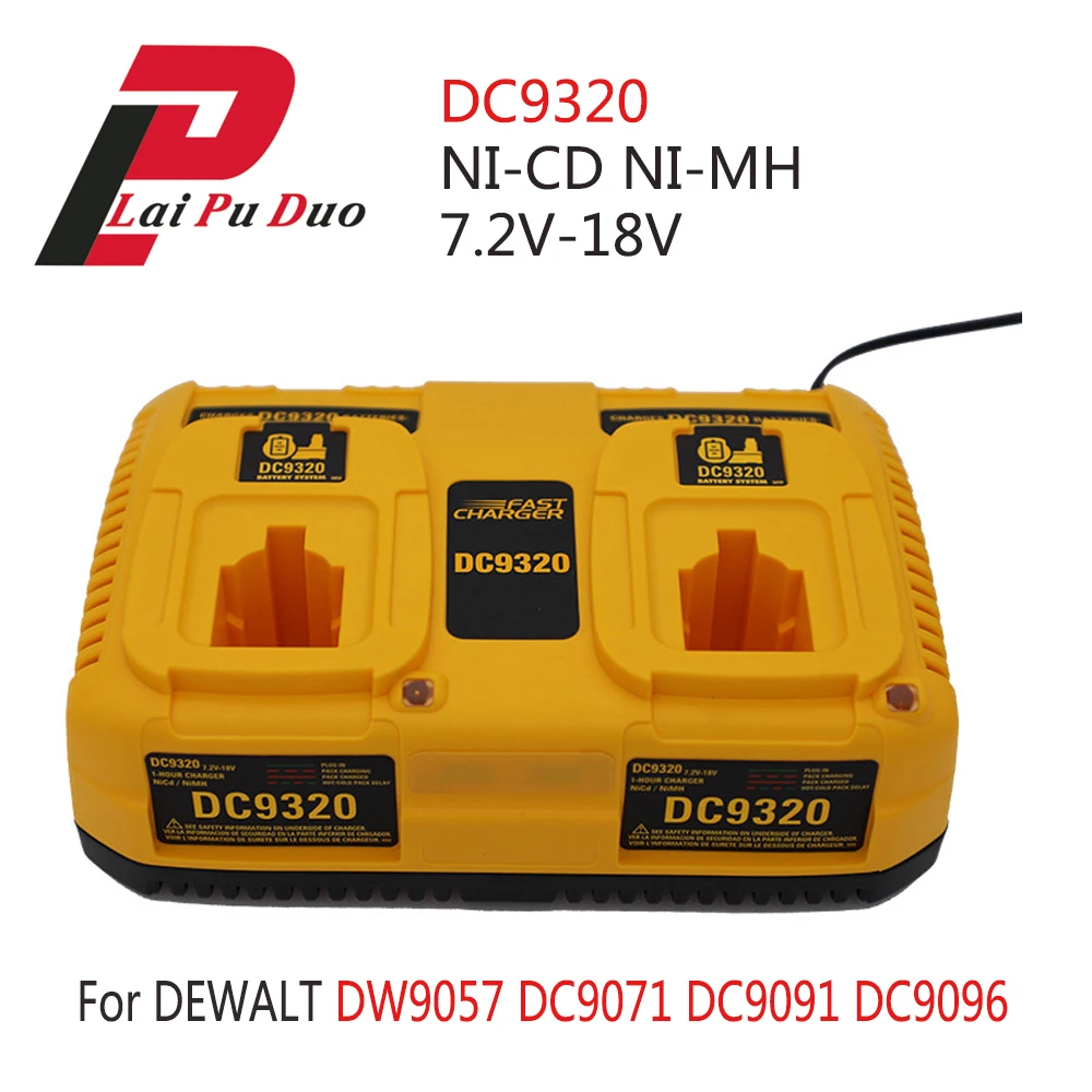 

Двойное зарядное устройство для Dewalt 7,2-18 в, зарядное устройство для Ni-CD и Ni-MH аккумуляторов DC9320, DC9310, DW9057, DC9071, DC9091, DC9096