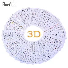 FlorVida стикеры 3D на ногти Nail Art со стразами драгоценные камни Сверкающий Кристалл Блестящий стикер на клейкой основе для дизайна ногтей маникюр