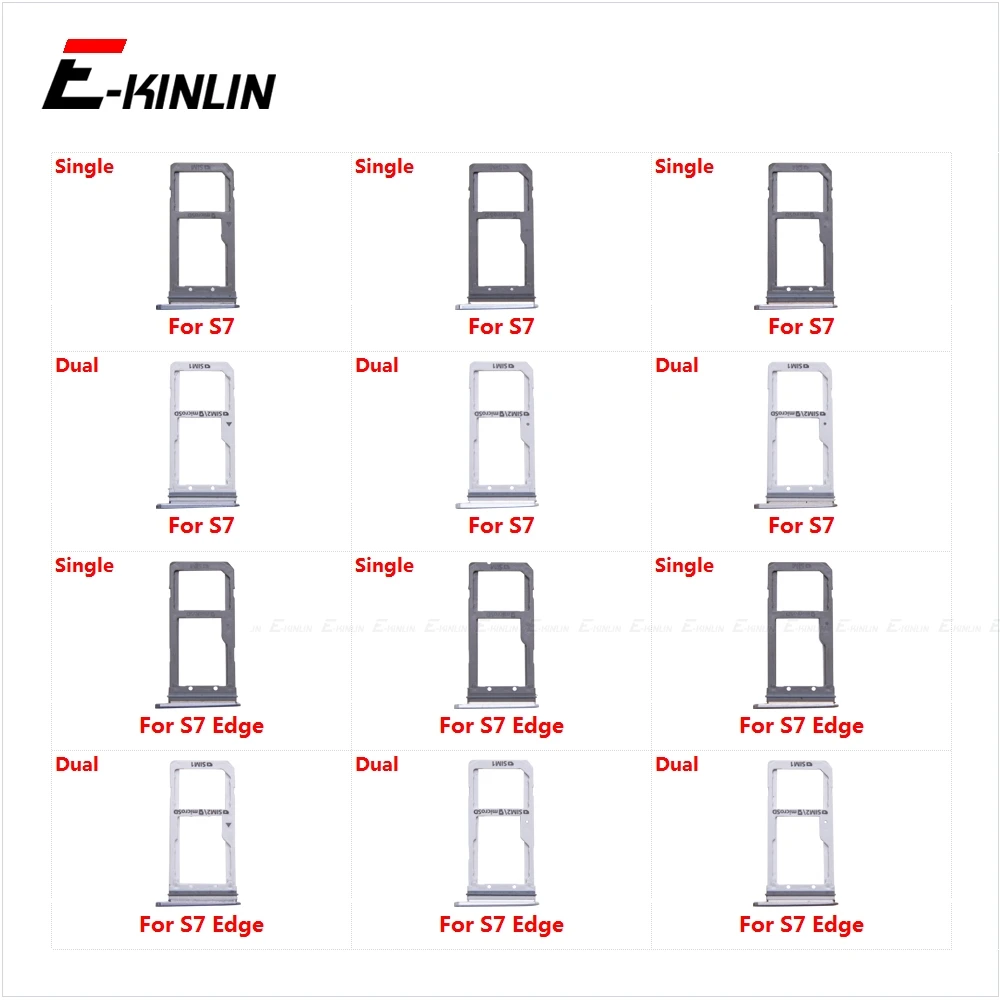 

Sim Card Tray Socket Slot Reader Adapter For Samsung Galaxy S7 Edge G930 G935 Micro SD Card Holder Connector Container Parts