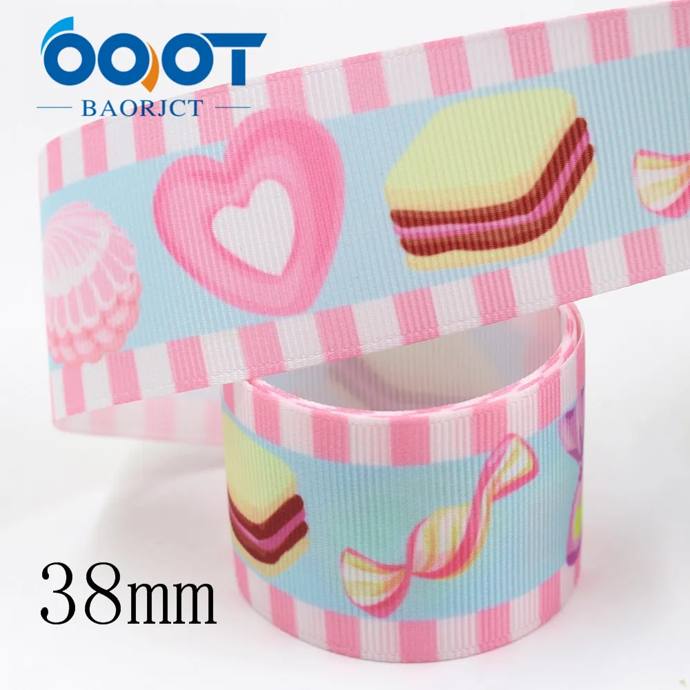 OOOT BAORJCT I-191007-2403, 38 мм, 10 ярдов конфеты тепловой передачи печатных корсажные ленты, свадебные украшения для вечеринки DIY материал