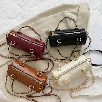 

Mini Thread Rhombus Bucket Bags for Women 2020Winter Retro Crossbody Messenger Shoulder Bag Female Chain Handbag PU Leather Tote