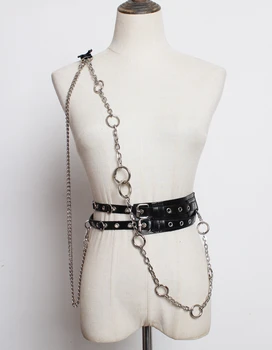 

2019 New Ring Chain Woman Belt Punk Cool Cummberbund Autumn Winter Fashion Accessories