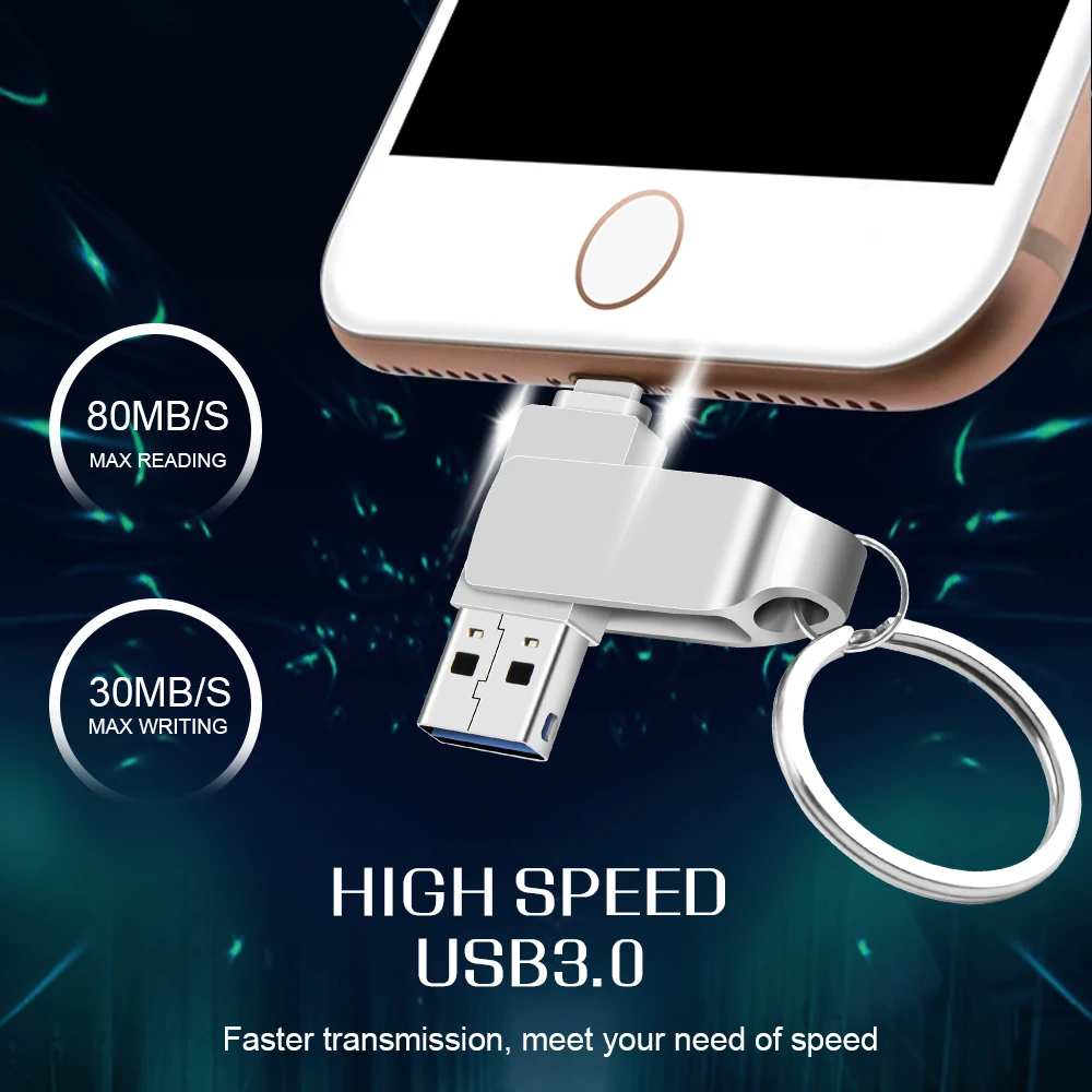 custom usb drives 3.0 USB Flash Drive USB Pendrive for iPhone Xs Max X 8 7 6 iPad 16/32/64/128 GB Memory Stick USB Key Lightning Pen drive 16gb usb stick