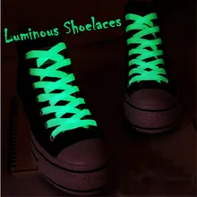 1 пара 120 см Спортивные Светящиеся шнурки светится в темноте ночной цвет флуоресцентная спортивная обувь на шнуровке плоские шнурки обуви