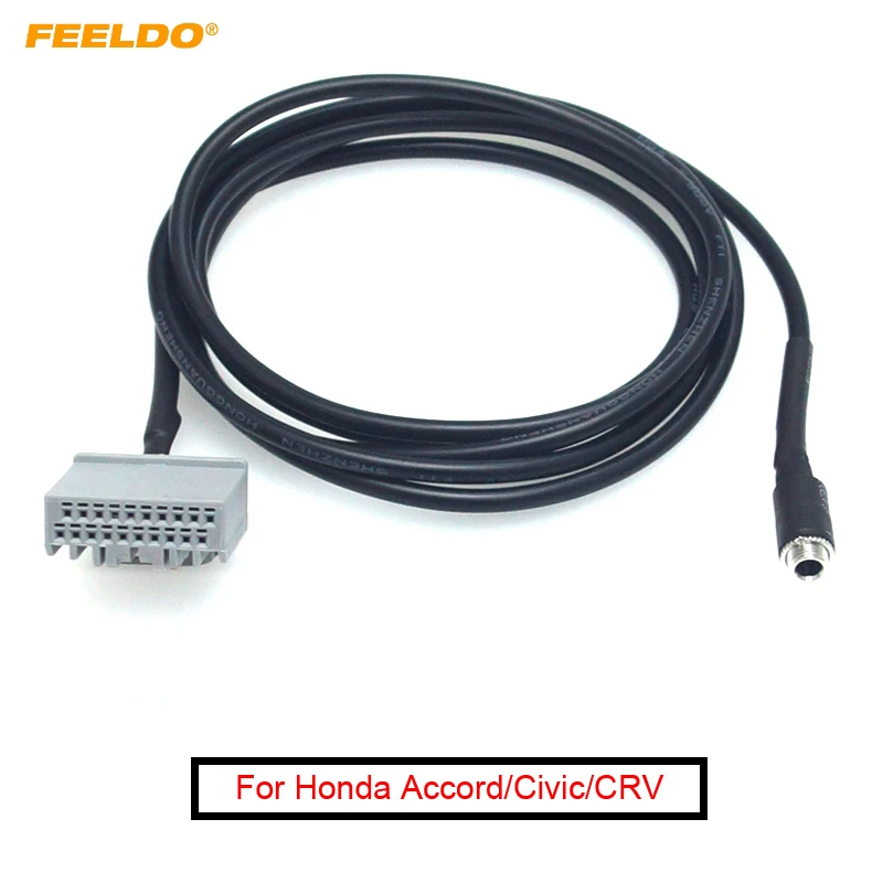 

FEELDO 1PC Car Audio 3.5mm Female Plug AUX Wire For Honda CRV Civic Accord AUX In Input Interface Adapter Cable #FD6052