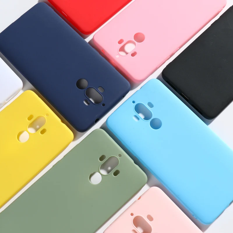 Candy Color Silicone Phone Cover For Coque Huawei Mate9 MHA-L29 LON-L29 MHA-L09 5.9 inch Soft Cases Mate 9 back cover | Мобильные