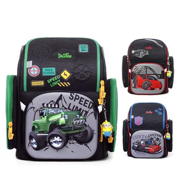 

Brand 3D Cartoon Tank Pattern Backpack for Girls Boys School Bag Children Orthopedic Backpacks Waterproof mochila escolar