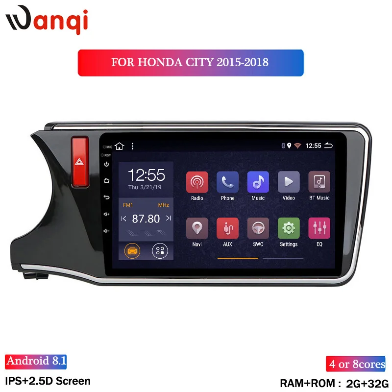  wan qi 2G RAM 32G ROM Android 8.1 Multi-Touch Car dvd Player Radio For Honda City Greiz Gienia 2015