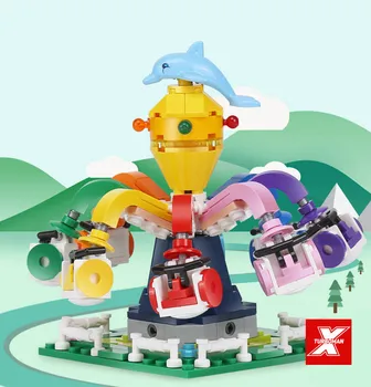 

Creator amusement park rides mini Rotating Octopus moc building block brick educational toy collection for children gift