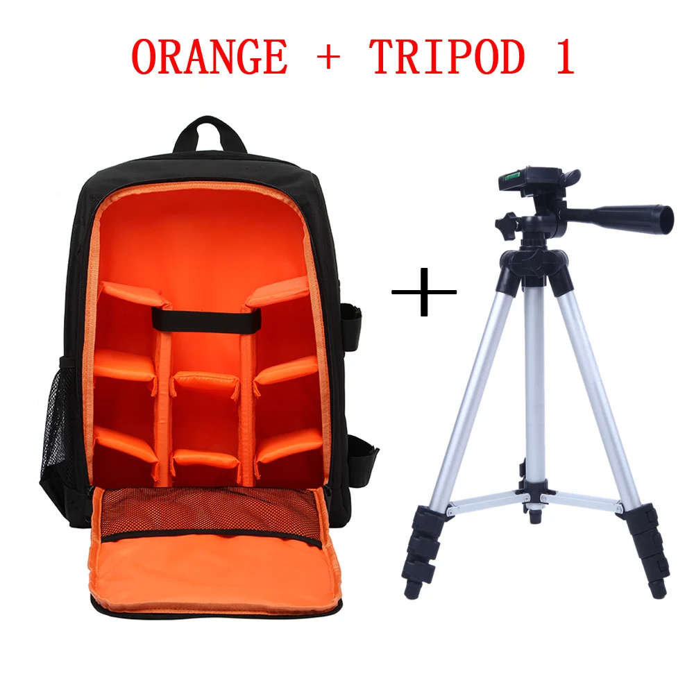 Orange with Tripod 1 Huwang Большая мягкая сумка для камеры Водонепроницаемая цифровая DSLR сумка w/дождевик+ штатив для камеры для Nikon Canon sony DSLR camera s - Цвет: Orange with Tripod 1