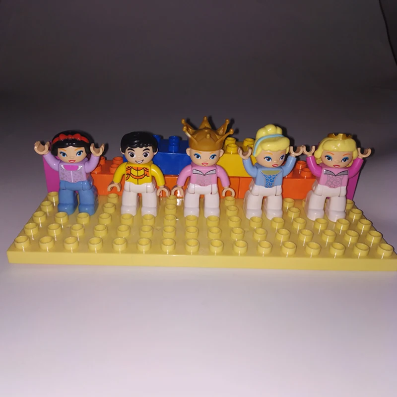 5 шт./компл. большой Размеры замка мечты Золушка Princess Prince совместим с Duplo фигурные