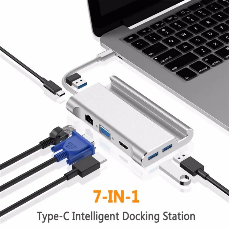 USB C концентратор Тип C док-станция 7 в 1 Телефон Стенд станция USB C к HDMI док-станция адаптер питания для samsung huawei Xiaomi