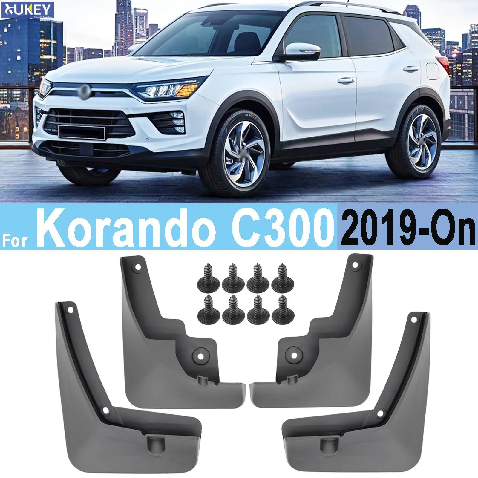 4x Car mud flaps mudguards wheel fenders for SsangYong Korando C300 Front Rear
