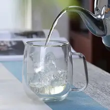 1 шт стеклянная чашка для воды термостойкая прозрачная двойная стенка кофейная чайная стеклянная чашка Изолированная кружка посуда для напитков