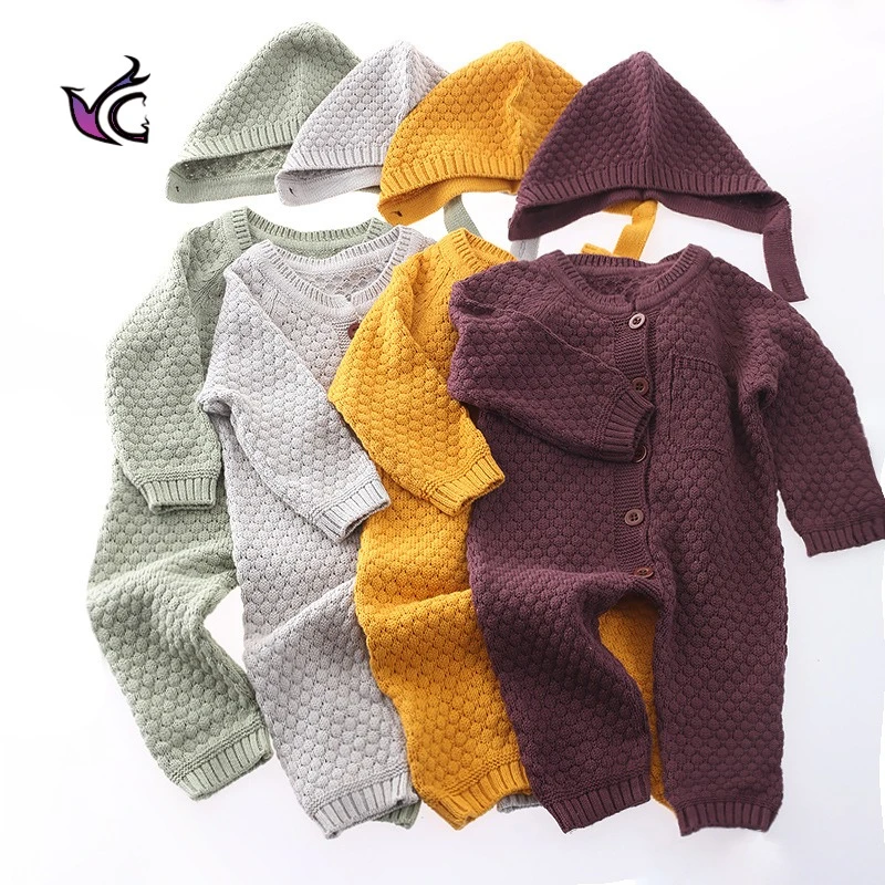 Yg Newborn Baby Autumn Knitted One-piece Clothes 0-3 Years Old Boys And Girls Long Sleeved Climbing Clothes Bag Fart Ha Clothes Baby Clothing Set for boy