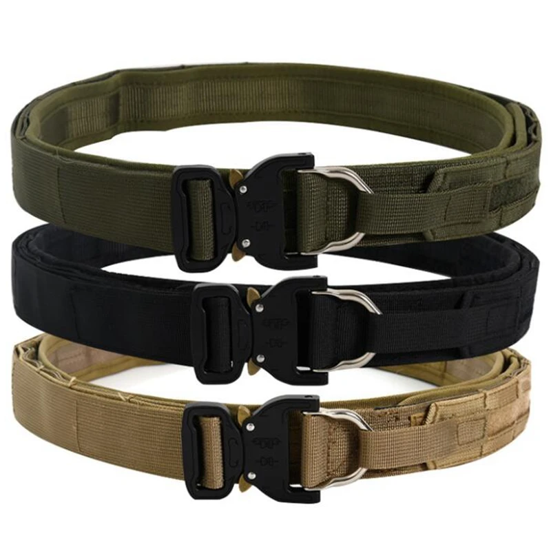 Tactical Men's Combat Gun Belt Thicken Battle War Rigger Belt Nylon