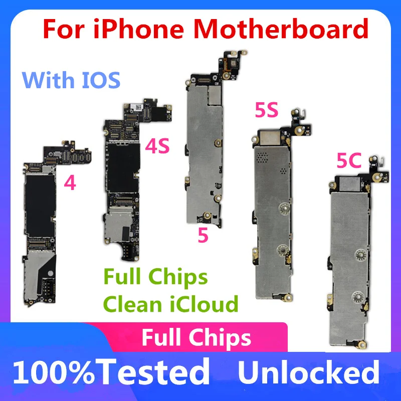 Бесплатный iCloud для iphone 4 4s 5 5c 5s 5se материнская плата 100% оригинальная