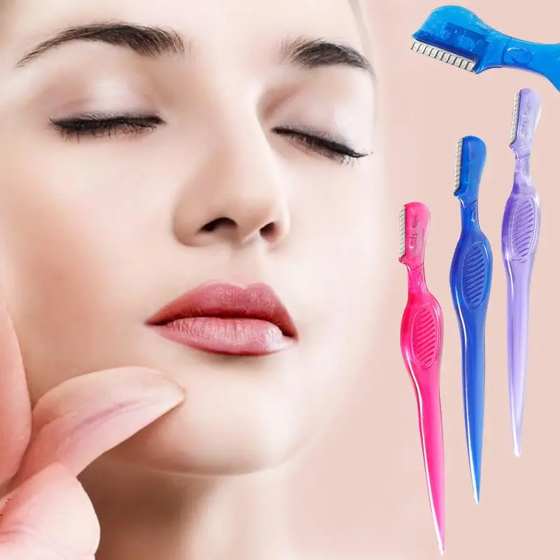 

1 Pcs Eyebrow Trimmer Face Eyebrow Hair Shaver Remover Blade Razor Epilator Makeup Beauty Tools Eyebrow Scissor Color Randomly
