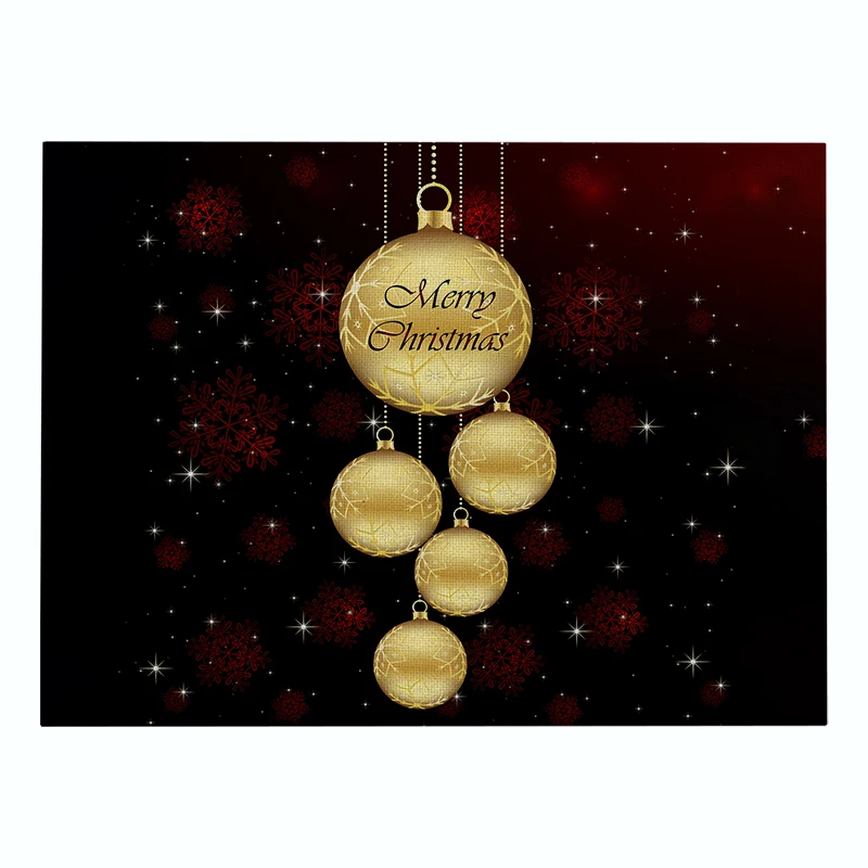 877 SEAAN Dark Christmas Decor Tableware Durable Dinner Table Placemat Tea Party Kitchen Accessories Bowl Cup Pads Drink Coasters - Цвет: 877