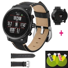 Кожаный ремешок для Xiaomi Huami Amazfit Stratos 2 наручный ремешок для часов Стропы 22 мм ремень