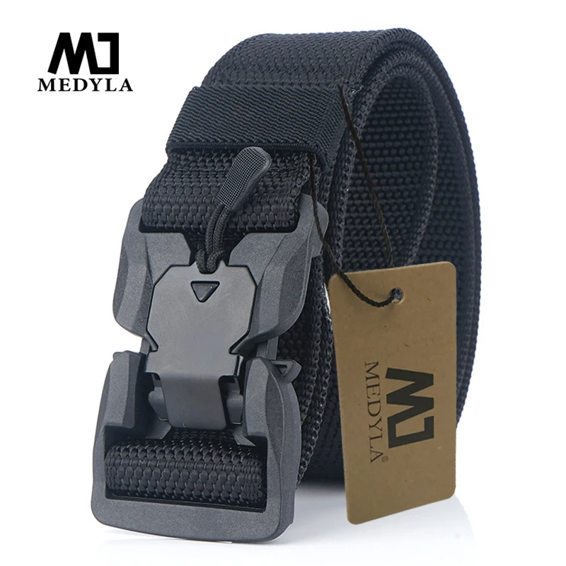 

MEDYA NEW Military Equipment Combat Tactical Belt for Men US Army Training Nylon Magnetic Buckle Waist Belt Outdoor Hunting belt