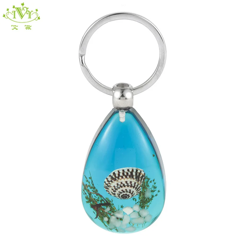 

Luminous Seaworld Shell Fashion Key Chain Crystal Blue Key Ring Charms Keychain for Women Key Chains Men Trinket Jewelry Gift