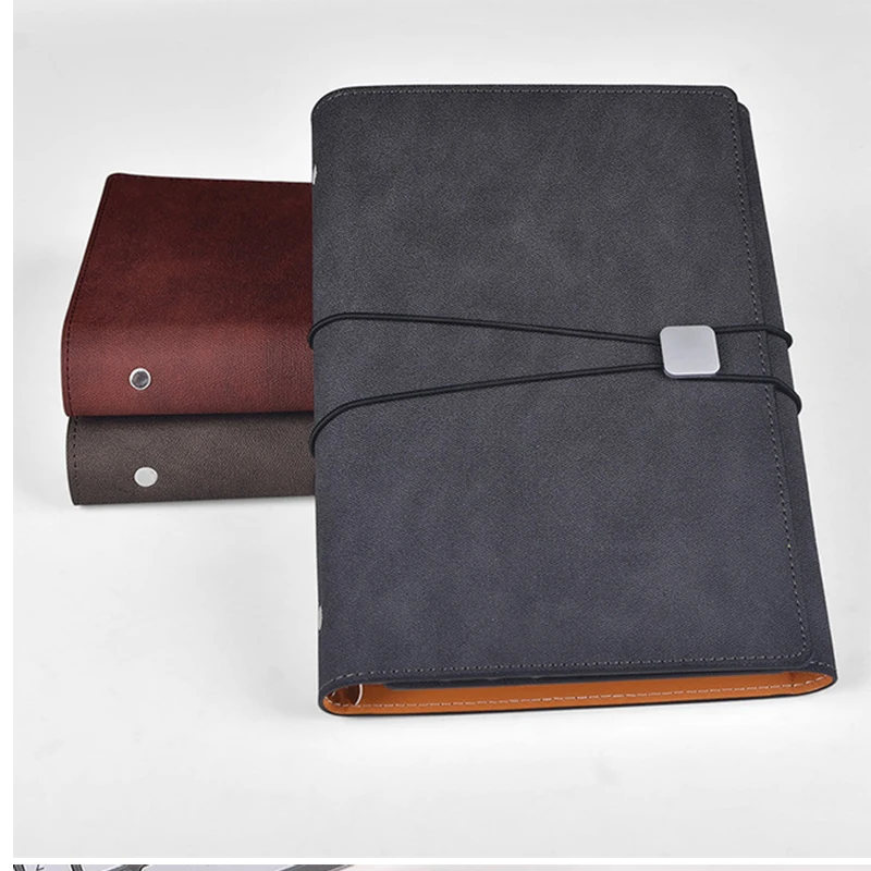 

Notebook A4, A5 Mini Planner Retro Leather Journal Spiral Sketchbook Writing Pad School Office Stationery Gift Feather