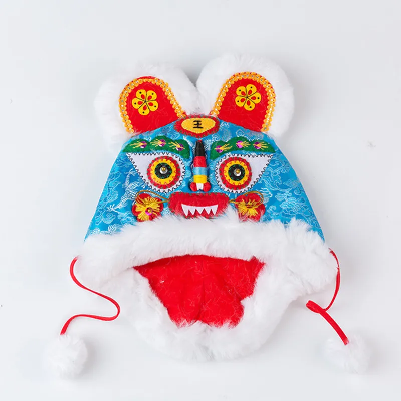 Китайская традиционная ручная работа шапочка "Тигр" для маленьких мальчиков детские штаны с вышивкой и рисунком, зимние теплые шапки для новорожденных девочек 1st День рождения