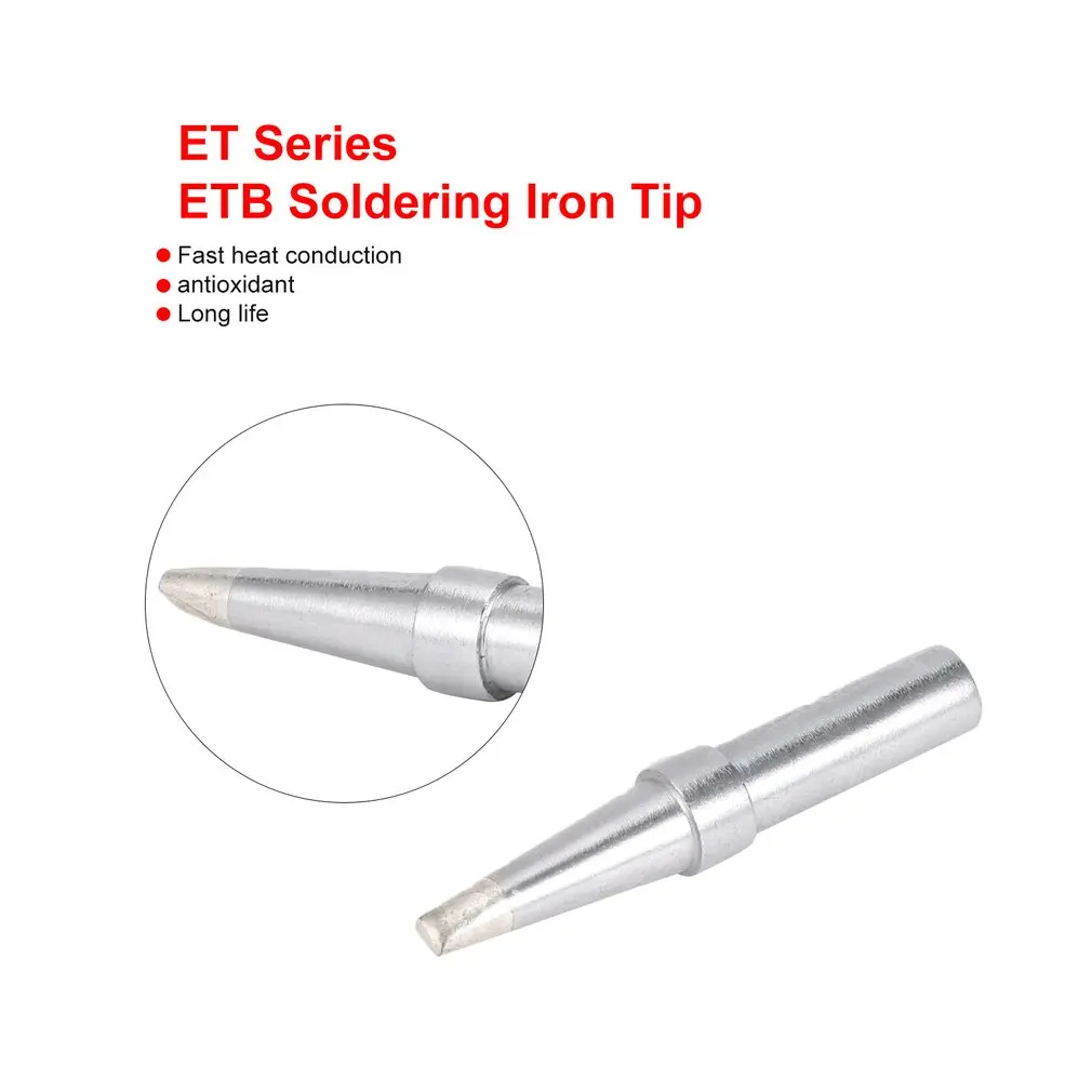 2Pcs ET Soldering Iron Tips ETB Welding Tools ETS Soldering Tip for Weller WES50/WES51/WESD51 Soldering Station Rapid Heating electric solder