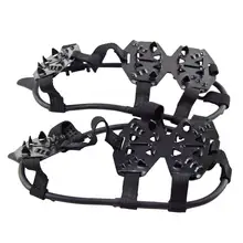 Снег бахилы Нескользящие бахилы черный 24-зуб противоскользящая Защитная бахилы унисекс для отдыха на природе Пеший Туризм инструменты