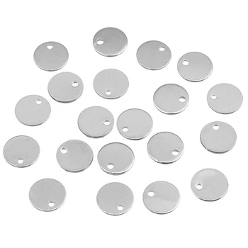 

100 Pcs Diy Jewelry Alloy Accessories Pendant Pendant 10mm Round Small Pendant Used As Pet Tags, Equipment Tags
