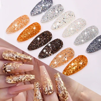 

6 Colors Nail Glitters Sequins Flakes Set Colorful Palliette Nail Pigment Powder Dust Nail Art Decorations DIY Nail Powder Kits