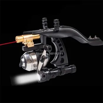 

High quality laser slingshot black hunting slingshot catapult outdoor powerful fishing slingshot shooting arrow