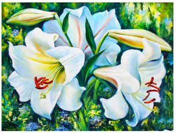 

Lily Flowers Embroidery Mosaic Craft Orchid Diamond Painting Kits Beads Picture Wall Paper Rhinestones Draw Christmas Gift New