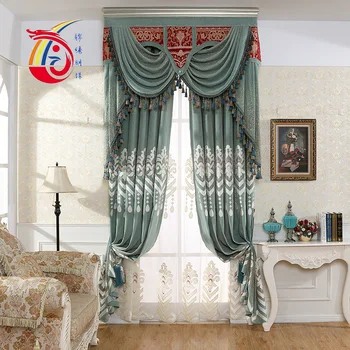 

High-end Cashmere Embroidery Curtains Screens Modern Simple European Luxury Forvilla Living Room Balcony Bedroom Curtains