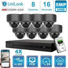 Hikvision OEM 16CH 4 к NVR 5MP 4X оптический POE IP купольная IP камера Камера 8/10/12/16 шт. H.265 ONVIF безопасности Открытый CCTV NVR Наборы с HDD