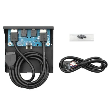 

PCI-E to USB 3.0 2 Port 3.5 Inch Metal Front Panel USB Hub with 1 HD Audio Port 1 Microphone Port for Desktop