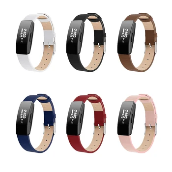 

For Fitbit Inspire HR Watchband Textile Mesh Pattern Genuine Leather Watch Strap For Fitbit Inspire HR Smart Accessories Wrist
