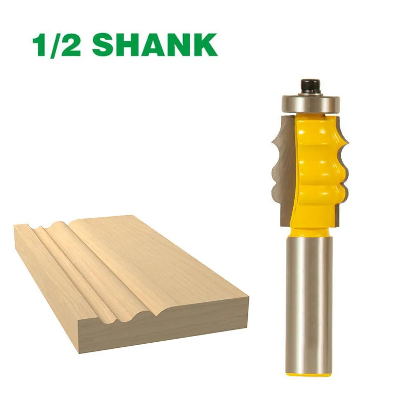 1pcs 1/2" Shank Woodworking Tenon Cutter 1/2" Shank Cutting Height: 1-1/8" Cutting Depth: 5 Picture Frame Molding Router Bit