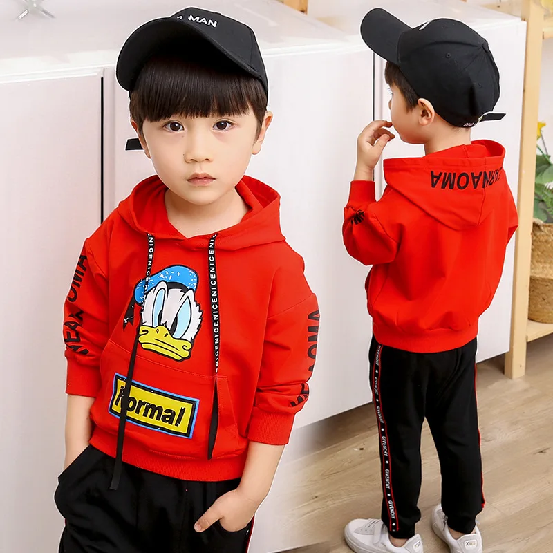 

Cn20093 Childrenswear Spring Set 2020 New Style Fashion & Sports BOY'S Children Cartoon Hoodie Suit