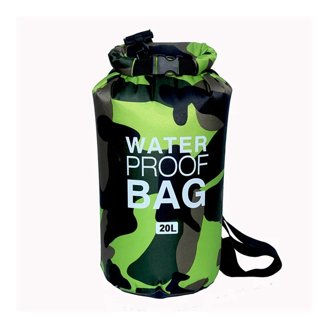 30L Waterproof Swimming Bag Dry Sack Camouflage Colors Fishing Boating Kayaking Storage Drifting Rafting Bag 2L 5L 10L 15L XAZ9 20L Green