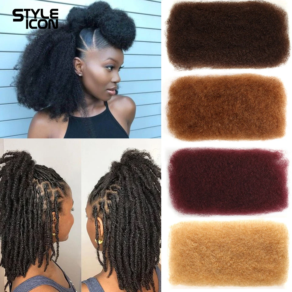 Styleicon Human Braiding Hair Bulk 1 3 4 Bundles Remy Peruvian Afro Kinky Bulk 50 Gram/PCS #2#4#27#30#99J Crochet For Braiding