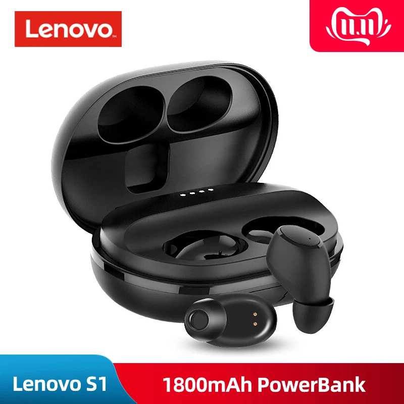 Новинка,, lenovo S1 TWS, беспроводные Bluetooth наушники, водонепроницаемые, IPX5 V5.0, стерео, Бизнес Спорт, гарнитура с микрофоном, 1800 мА/ч
