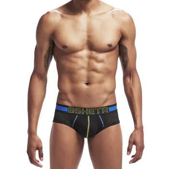 

New Men's Underwear Cotton Briefs Sexy Mesh Breathable Low Waist Underwear Men