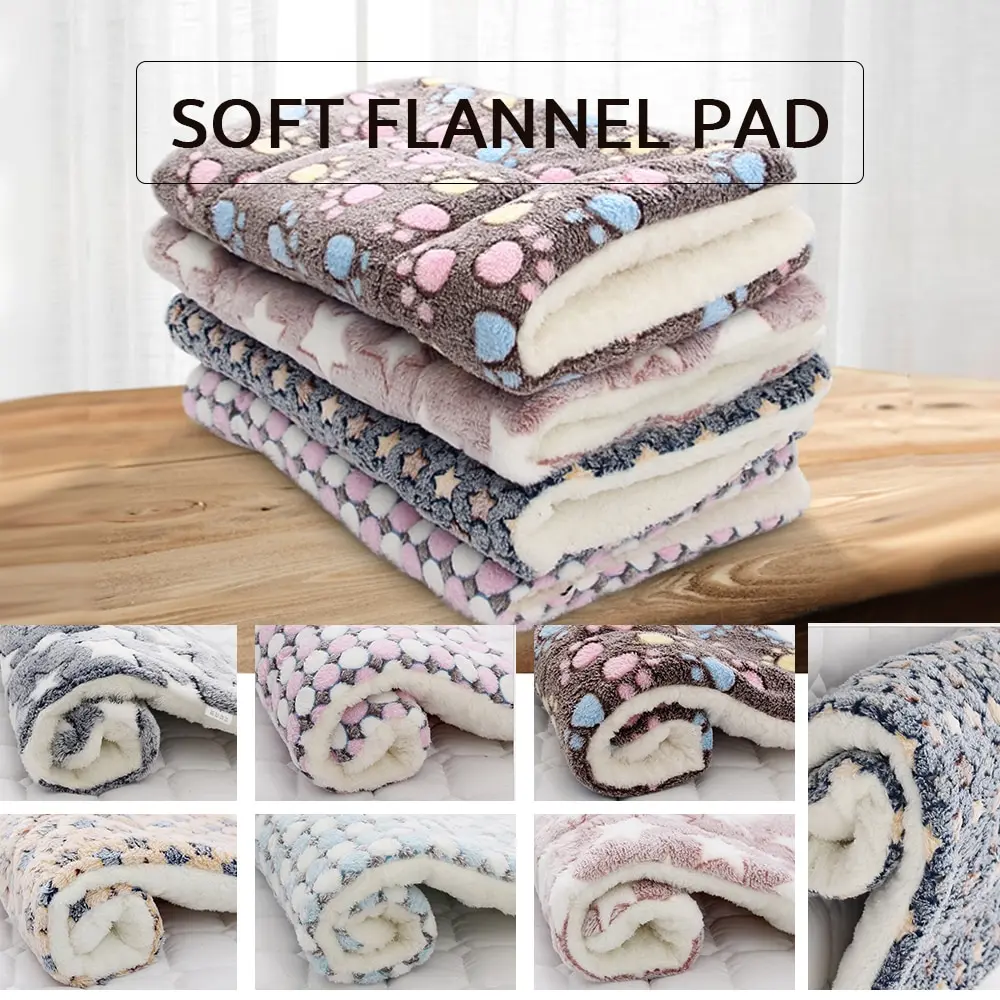 S/M/L/XL/XXL/XXXL Thickened Pet Soft Fleece Pad Blanket Bed Mat For Puppy Dog Cat Sofa Cushion Home Washable Rug Keep Warm