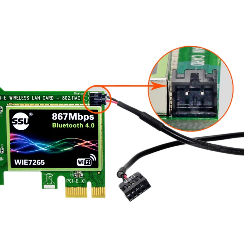 Bluetooth WiFi карта AC 1000 Мбит/с 7265 беспроводной WiFi PCIe сетевой адаптер карта 5 ГГц/2,4 ГГц Двухдиапазонная PCI Express сетевая карта