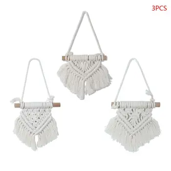 

3 Pcs/Set Hand-woven Cotton Rope Tapestry Macrame Wall Hanging Tassel Pendant Kids Room Decorations