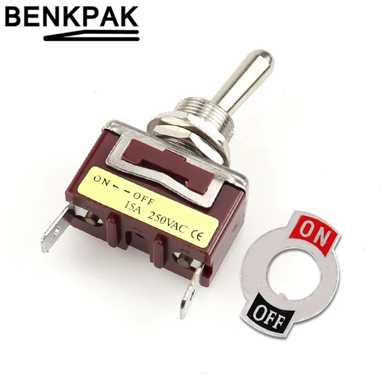 12 мм тумблер ВКЛ-ВЫКЛ, 2 контакта - Цвет: Fixed Flat Pin